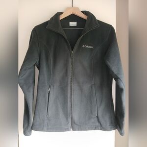 Columbia Women's Black Fleece Zip Up Jacket With Zipper Pockets Size Medium